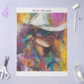 Decoupage Abstract Cowgirl 16x20 Canvas  薄葉紙 (クラフト)