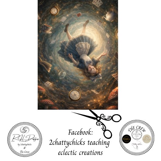 Decoupage Adventurous Fall Into Rabbit Hole 薄葉紙