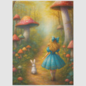 Decoupage Alice Adventures Enchanted Forest Rabbit 薄葉紙 (正面)