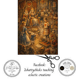 Decoupage Alices Royal  Court Room Drama 薄葉紙