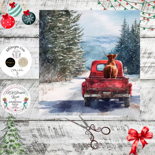 Decoupage All Cows Come Home-Homebound Highland 薄葉紙