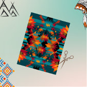 Decoupage American Indian Symmetrical Tapestry Art 薄葉紙