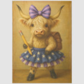 Decoupage Back School Highland Backpack 薄葉紙 (正面)