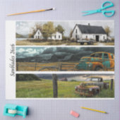 Decoupage Barn Truck Panels Western Handsaws 薄葉紙 (クラフト)