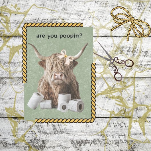 Decoupage Bathroom Highland Are You Poopin? 薄葉紙