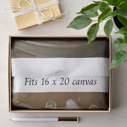 Decoupage Bear Cub Bubble Bath 16x20 Canvas 薄葉紙 (ギフト)