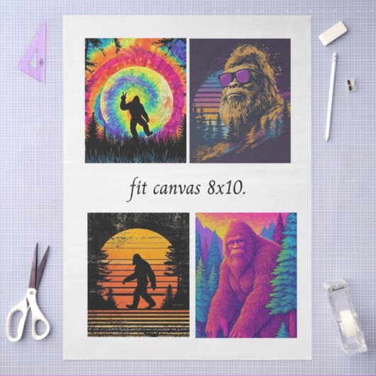 Decoupage Bigfoot For 8 x 10 Canvas 薄葉紙 (クラフト)