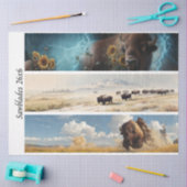 Decoupage Bison Sunflowers Western Rusti Handsaws 薄葉紙 (クラフト)