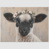 Decoupage Black Face Lamb Floral Crown  薄葉紙 (正面)