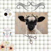 Decoupage Black Face Lamb Floral Crown 薄葉紙