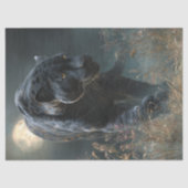 Decoupage Black Rosetta Jaguar Moonlit Night  薄葉紙 (正面)