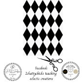 Decoupage Black White Harlequin Diamond Pattern 薄葉紙