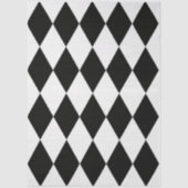 Decoupage Black White Harlequin Diamond Pattern 薄葉紙 (正面)