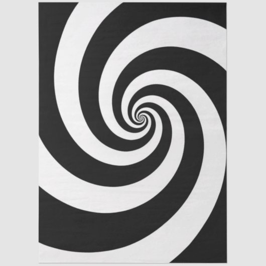 Decoupage Black White Spiral Design 薄葉紙 (正面)