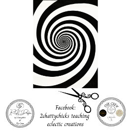 Decoupage Black & White Spiral Optical Illusion  薄葉紙