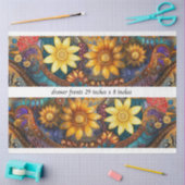 Decoupage Boho Floral Drawer Fronts 29x8" 薄葉紙 (クラフト)