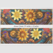 Decoupage Boho Floral Drawer Fronts 29x8"  薄葉紙 (正面)