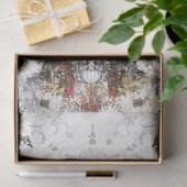 Decoupage Bold Deer Floral Christmas Art Print  薄葉紙 (ギフト)
