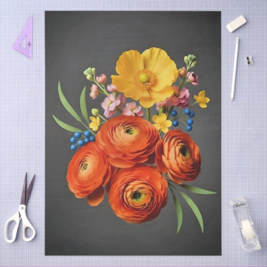 Decoupage Botanical Bloom 薄葉紙 (クラフト)