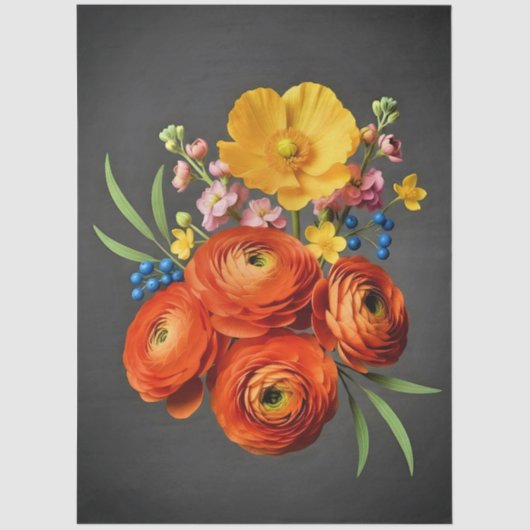 Decoupage Botanical Bloom 薄葉紙 (正面)