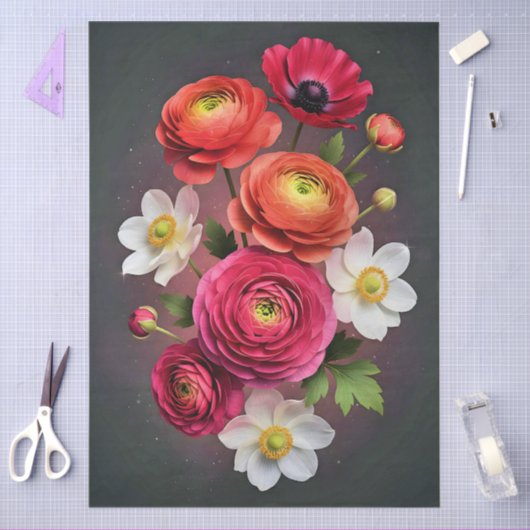 Decoupage Botanical Bloom 薄葉紙 (クラフト)