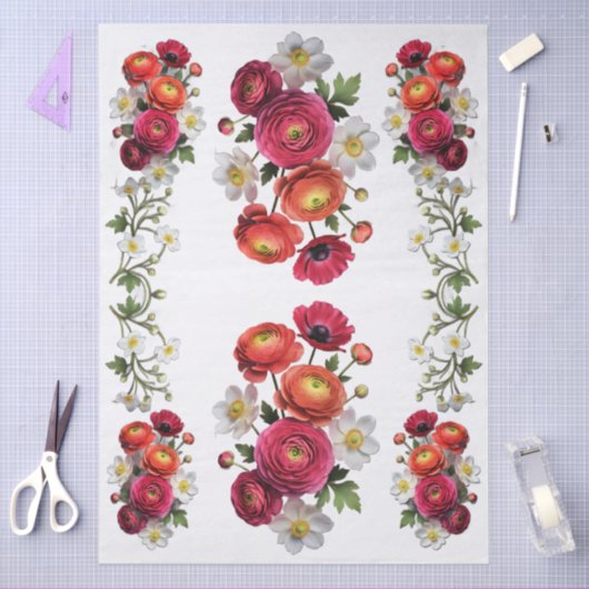 Decoupage Botanical Bloom 薄葉紙 (クラフト)