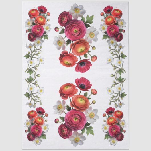 Decoupage Botanical Bloom 薄葉紙 (正面)