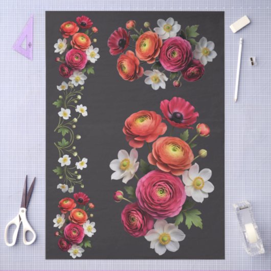 Decoupage Botanical Bloom 薄葉紙 (クラフト)