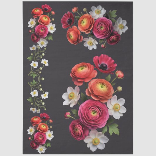 Decoupage Botanical Bloom 薄葉紙 (正面)