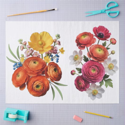 Decoupage Botanical Bloom 薄葉紙 (クラフト)