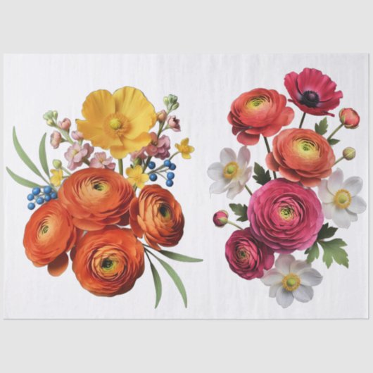 Decoupage Botanical Bloom 薄葉紙 (正面)