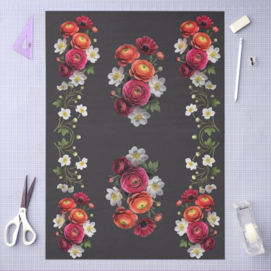 Decoupage Botanical Bloom 薄葉紙 (クラフト)