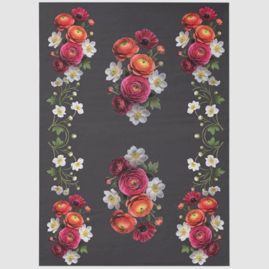 Decoupage Botanical Bloom 薄葉紙 (正面)