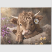 Decoupage Brown Baby Highland Wildflowers 薄葉紙 (正面)