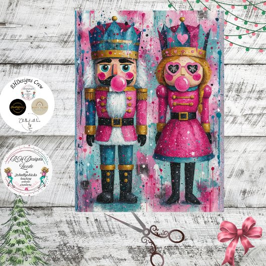 Decoupage Bubblegum Royalty Nutcracker Couple  薄葉紙