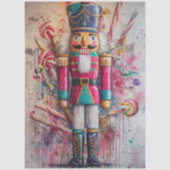 Decoupage Candy Nutcracker Ted Red Jacket  薄葉紙 (正面)