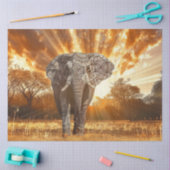 Decoupage Captivating Elephant Sunset  薄葉紙 (クラフト)