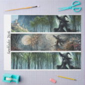 Decoupage Castle Witch Moonlit Design Handsaws  薄葉紙 (クラフト)