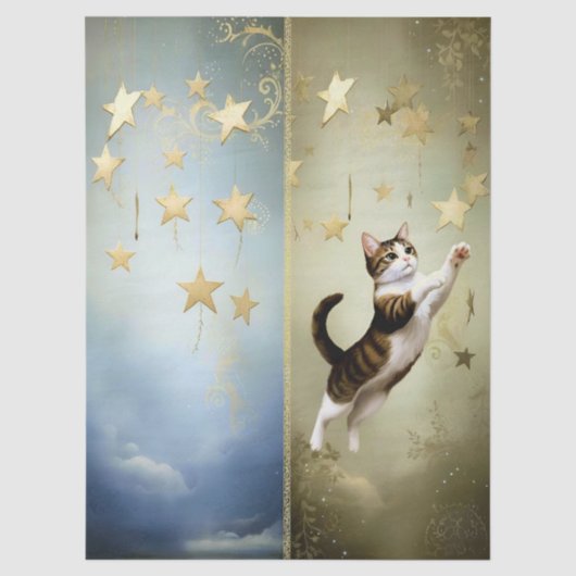 Decoupage Celestial Kitten 薄葉紙 (正面)