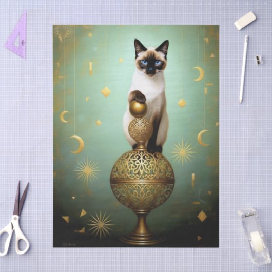 Decoupage Celestial Kitten 薄葉紙 (クラフト)