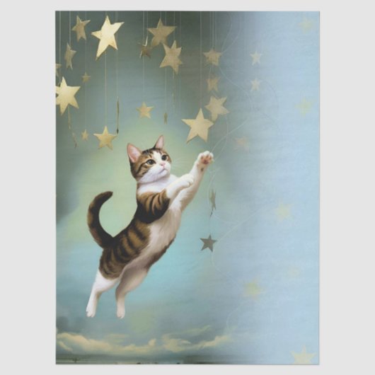 Decoupage Celestial Kitten 薄葉紙 (正面)