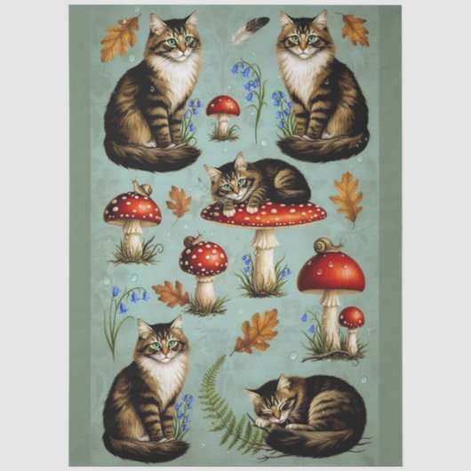 Decoupage Celestial Kitten 薄葉紙 (正面)