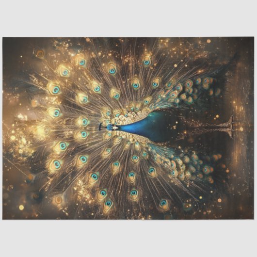 Decoupage Celestial Peacock Regal Elegance 薄葉紙 (正面)