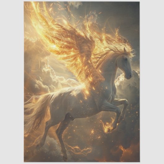 Decoupage Celestial Winged Pegasus  薄葉紙 (正面)