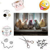 Decoupage Chicken Window Seat Tissue Humor  薄葉紙