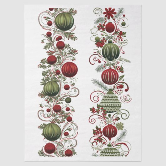 Decoupage Christmas Cascade of Ornaments  薄葉紙 (正面)