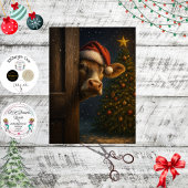 Decoupage Christmas Cow Wall Art 薄葉紙