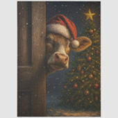 Decoupage Christmas Cow Wall Art  薄葉紙 (正面)
