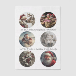 Decoupage Christmas Designs for Snow Globe 3.5" 薄葉紙