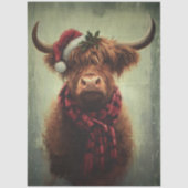 Decoupage Christmas Highland Rustic Holiday Cheer 薄葉紙 (正面)